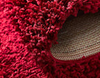 Unique Loom Solid Shag Collection Area Rug (2' 7" x 10' Runner, Cherry Red)