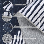 HelloTree Area Rug for Living Room 5x7 Washable Geometric Moroccan Rug Stripe Farmhouse Bohemian Minimalistic Non Slip Non Shedding Ultra Thin Soft Rug for Bedroom Office DiningRoom Nursery-Blue