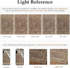 HUGEAR 5x7 Area Rug Brown Washable Bedroom Rug Vintage Neutral Soft Non Slip Distressed Carpet Low Pile Pet Friendly for Living Room Bedside Dining Room