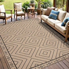 Tangsoo Modern Easy Jute Rug 5x7 Large Washable Area Rug for Dining Room,Geometric Ultra Thin Non-Slip Indoor Outdoor Rug,Farmhouse Carpet for Living Room Patio Bedroom