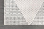 Modern Micro Loop Indoor Area Rugs for Living Room Bedroom Kitchen Geometric Triangle White 5x7 Luxury Durable Low and High Pile Non-Shedding Stain Resistant Soft Area Carpet 5 x 7