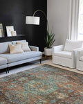 Loloi Skye Collection SKY-07 Terracotta/Sky 6'-0" x 9'-0" Area Rug