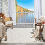 Nourison Home Versatile Ivory White 6' x 9' Area Rug - Easy Clean, Non Shedding, Bed Room, Living Room, Dining Room, Kitchen (6' x 9')
