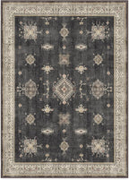 RUGGABLE Washable Vintage Area Rug – Verena Dark Wood 10x14, Stain-Resistant, Non-Slip – Large Machine Washable Rugs for Living Room, Bedroom, Hallway, Entryway & Office–with Cushioned Pad