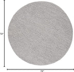 SAFAVIEH Natura Collection Area Rug - 6' Round, Silver, Handmade Wool Blend, Textured Design, Ideal for Living Room, Bedroom, Dining Space (NAT620C)