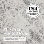 ReaLife Rugs Machine Washable Area Rug - Living Room Bedroom Bathroom Kitchen Entryway Office - Padded Low Pile Stain Resistant Premium - Boho Farmhouse Vintage - Noor - Ivory Grey 4' x 6'