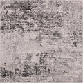 Rugs.com Leipzig Collection Rug – 8 Ft Square Gray Low-Pile Rug Perfect for Living Rooms, Kitchens, Entryways