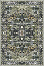 KOZYFLY Small Area Rug 2x3 Ft Rugs for Entryway Washable Boho Entry Rug Non Slip Door Mat Indoor Entrance Faux Wool Vintage Printed Kitchen Rug Throw Rugs for Entrance Kitchen, Charcoal/Green/Olive