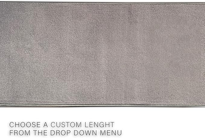 Custom Made Runner Rug Low Pile with Rubber Backing for Kitchen Foyer Hallway Entry Choose Your Length Size 26 Inch Wide Solid and Plain Grey Color (19 feet x 26 inch)