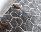 Rugs.com Lattice Trellis Collection Rug – 8' x 10' Gray Low-Pile Rug Perfect for Living Rooms, Large Dining Rooms, Open Floorplans