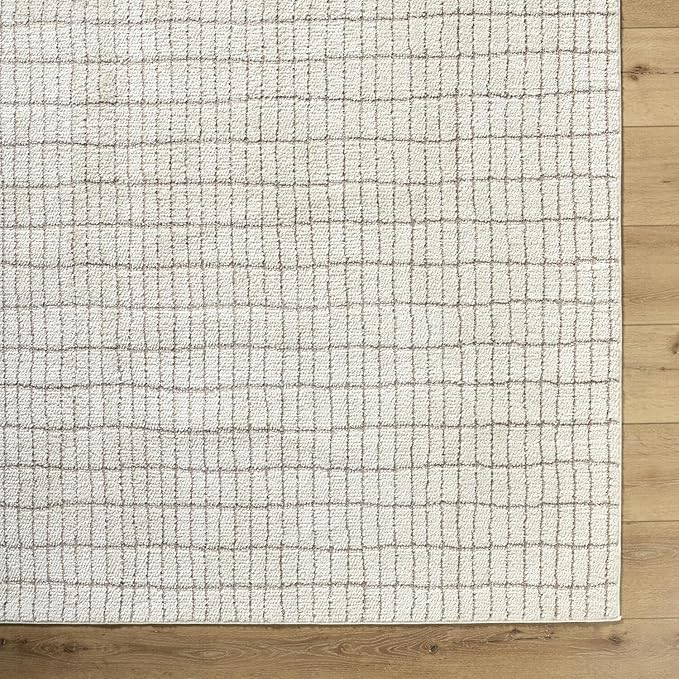 Livabliss x Our PNW Home Cascade Minimalist Striped Area Rug, 12' x 15', Ivory/Light Brown