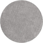 Unique Loom Davos Shag Collection Area Rug - Solid (9' 10" Round, Sterling)