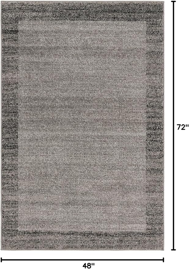 Rugs.com Angelica Collection Rug – 4' x 6' Light Gray Medium Rug Perfect for Entryways, Kitchens, Breakfast Nooks, Accent Pieces