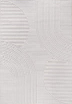 CAMILSON Micro Loop Rug 10x14 Modern Luxury Geometric Arch Large Area Rugs Soft High and Low Pile Stain Resistant Easy-Cleaning Non-Shedding for Living Room Indoor Carpet (10 x 14 / White)
