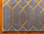 Unique Loom Marilyn Monroe Glam Collection Area Rug - Trellis (2' x 10' Runner, Gray Gold/ Gold)
