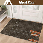 COSY HOMEER Plaid Door Mat 32" x 48",Dirt Trapper Entryway Rugs,Non-Slip Washable Farmhouse Doormat,Low Profile Welcome Mats for Paws Brown