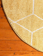 Unique Loom Trellis Frieze Collection Area Rug - Geometric (7' Round, Yellow/ Ivory)