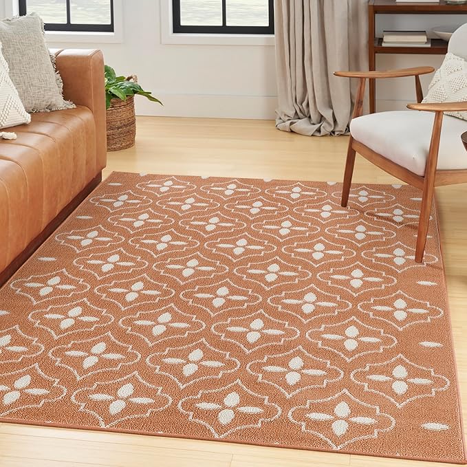 Nourison Home Nourison Essentials Copper 4' x 6' Area Rug - Easy Clean, Non Shedding, Bed Room, Living Room, Dining Room, Kitchen (4' x 6')