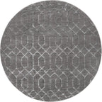 Unique Loom Marilyn Monroe Glam Collection Area Rug - Trellis (7' 10" Round, Gray Silver/ Silver)