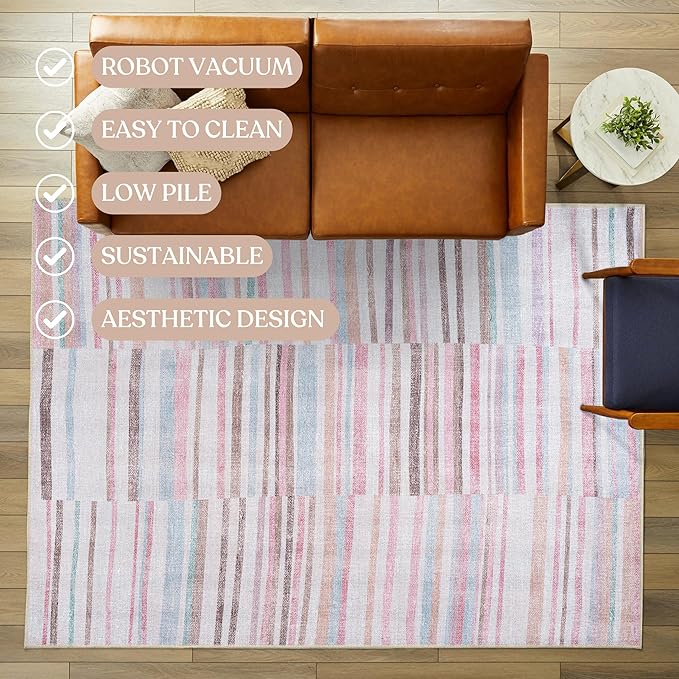 Fame Living Washable Area Rug. Modern Farmhouse. Vintage. Turkish. Bohemian. Distressed. Oriental. Traditional. Rugs for Living Room. Dining. Bedroom. Office. Entryway. Foyer. (865MM, 2'5" x 9'8")
