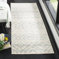 SAFAVIEH Adirondack Collection Runner Rug - 2'6" x 14', Ivory & Light Blue, Modern Diamond Distressed Design, Non-Shedding & Easy Care, Ideal for High Traffic Areas in Living Room, Bedroom (ADR131T)
