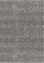 Unique Loom Glam Collection Area Rug - Trellis (10' x 14' 1" Rectangle, Gray Silver/ Silver)