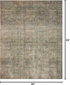 Loloi Amber Lewis Morgan Collection MOG-04 Sea/Sage 5'-0" x 7'-0" 38" Thick Area Rug feat. CloudPile, Neutral, Room Décor, Vintage Inspired, Livingroom, Bedroom, Dining Area