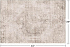 Beige Brown 2x3 Washable Rug for Entryway Indoor, Kitchen Floor Waterproof, Bathroom, Powder Room, Non Slip Low Pile Stain & Fade Resistant Small Throw Rug, Modern Abstract Decor