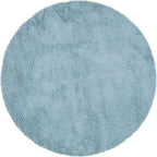 Unique Loom Davos Shag Collection Area Rug - Solid (7' 10" Round, Aqua)