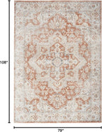 Nourison Home Astra Machine Washable Gold Multicolor 6'7" x 9' Area Rug - Easy Clean, Non Shedding, Bed Room, Living Room, Dining Room, Kitchen (7' x 9')