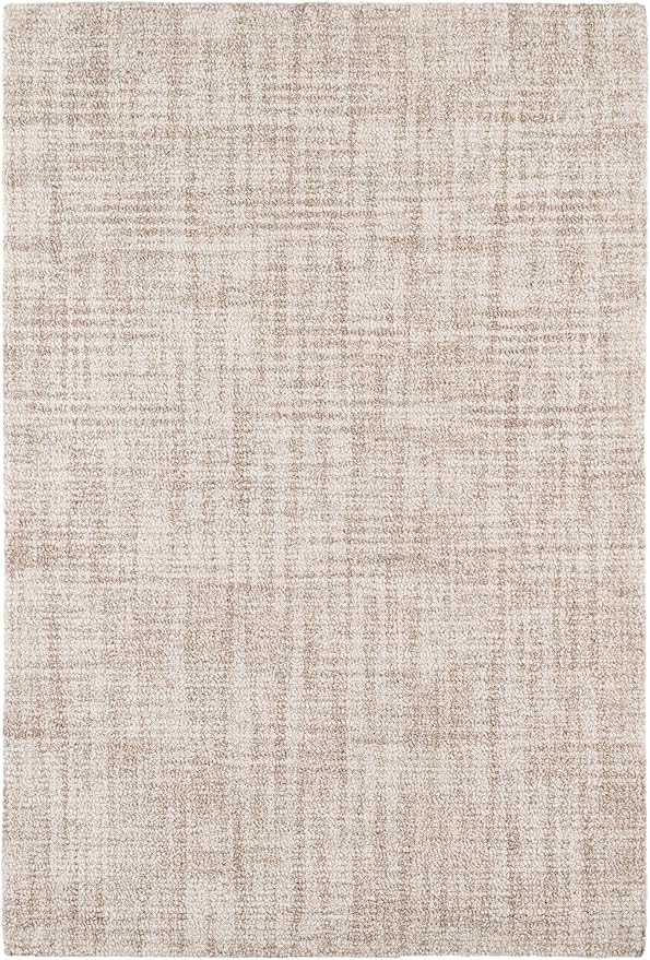 Dash and Albert Crosshatch Wool Area Rug - 2' x 3' Ivory Solid Hand Micro Hooked Accent Rug - Durable, High Traffic Areas Bedroom, Hallway, Stairs - Premium Luxury Hotel Quality Soft Breathable