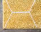 Unique Loom Trellis Frieze Collection Area Rug - Geometric (4' 1" x 6' 1", Yellow/ Ivory)