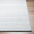 Mark&Day Wool Rugs, 2x3 Precious Solid and Border Cream/Charcoal Area Rug, Cream Grey Carpet for Living Room, Bedroom or Kitchen (2' x 3')