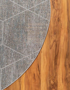 Unique Loom Trellis Frieze Collection Area Rug - Geometric (3' Round, Blue Multi/ Ivory)