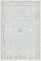 RUGGABLE Washable Vintage Area Rug – Verena Soft Blue 6x9, Stain-Resistant, Non-Slip – Medium Machine Washable Rugs for Living Room, Bedroom, Hallway, Entryway & Office–with Standard Pad