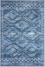 KILOCOCO Living Room Rug 5x7 Area Rug Printed Boho Washable Bedroom Rugs Non Slip Soft Large Moroccan Indoor Rugs for Dining Room Office Farmhouse Geometric Carpet, Stonewashed Blue