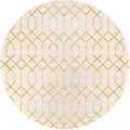 Marilyn Monroe Glam Collection Area Rug - Trellis (7' 10" Round, White Gold/ Gold)