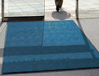 WaterHog Diamond | Commercial-Grade Entrance Mat with Rubber Border – Indoor/Outdoor, Quick Drying, Stain Resistant Door Mat (Medium Blue, 6' x 8')