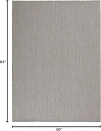 Nourison Home Courtyard Ivory Charcoal 5' x 7' Area Rug - Easy Clean, Non Shedding, Bed Room, Living Room, Dining Room, Kitchen (5' x 7')