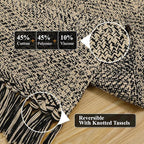 Collive Washable Kitchen Runner Rug, Modern Farmhouse Hand Woven Entryway Rugs Non Slip, Cotton Reversible Bathroom Carpet for Bedroom Hallway Foyer Back Door Decor, Natural/Black 2 x 4.3 ft