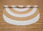 3x10 Oval Kilim Jute Runner – Solid White Beige Hand Braided Rug, 0.27" Thick Flatweave, Natural Jute Handmade Boho Carpet for Hallway, Staircase, Entryway, Corridor