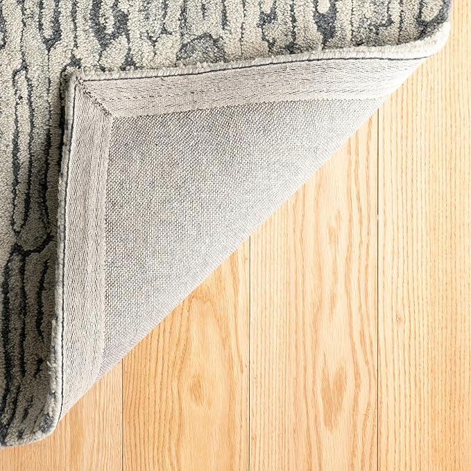 Dash and Albert Malone Everglade Hand Tufted Wool Rug, 8 X 10 Feet, Blue Graphic Pattern - Premium Luxury Hotel Quality Soft Breathable Hypoallergenic Machine Washable Easy Care All Season