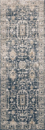 Loloi Teagan Collection TEA-03 Denim/Pebble 11'-6" x 15' Area Rug, Large, Soft Neutral Rug, High-Traffic for Living Room, Bedroom, Home Office, Dining Area