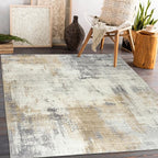 ReaLife Rugs Machine Washable Area Rug - Living Room Bedroom Bathroom Kitchen Entryway Office - Padded Low Pile Stain Resistant Premium - Modern Abstract Contemporary - Quinn - Beige 7'6" x 9'6"