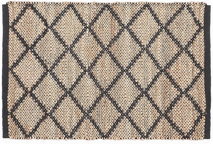 REDEARTH · Jute Cotton Area Rug - 2'x3' Rectangular Rug, Sustainable Handwoven, Non-Shedding, Soft & Durable – Reversible, Neutral Tones for Home Décor in Living Room, Dining Room, Bedroom