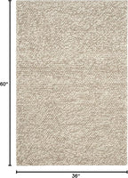 SAFAVIEH Area Rug 3x5 - Natura Collection - Beige, Handmade Wool Blend, Textured Design, Ideal for Living Room, Bedroom, Dining Space (NAT620B)