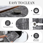 Garvee Bath Rugs for Bathroom 5x7 Rug for Entryway Indoor Machine Washable Area Rugs with Non Slip Backing, Non Shedding Stain Resistant Modern Solid Carpet for Living Room, Bedroom, Dark Grey