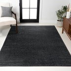 JONATHAN Y Haze Solid Low-Pile Black Indoor Area Rug 4x6, Coastal,Bohemian,Minimalist,Classic, Easy-Cleaning for Living Room,Bedroom,Kitchen,Pet Friendly,Non-Shedding (SEU100I-4)