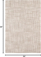Dash and Albert Crosshatch Wool Area Rug - 2' x 3' Ivory Solid Hand Micro Hooked Accent Rug - Durable, High Traffic Areas Bedroom, Hallway, Stairs - Premium Luxury Hotel Quality Soft Breathable