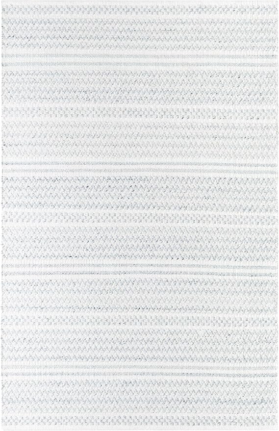 Mark&Day Wool Rugs, 9x12 Precious Solid and Border Cream/Black Area Rug, Cream Black Carpet for Living Room, Bedroom or Kitchen (8'10" x 12')